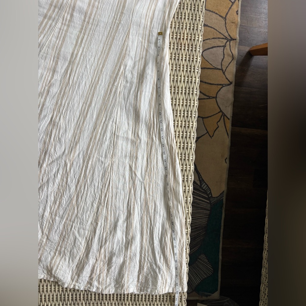 Calypso‎ St Barth Linen Blend Beaded Maxi Dress 12 boho coastal resort vacation - Picture 15 of 16